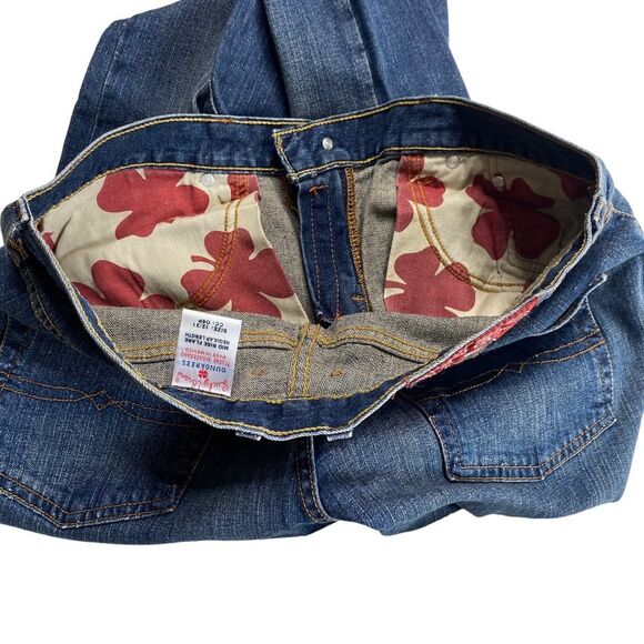 Lucky Brand Dungarees of America Mid Rise Flare by Gene Montesano Blue Sz 12 - Picture 6 of 13